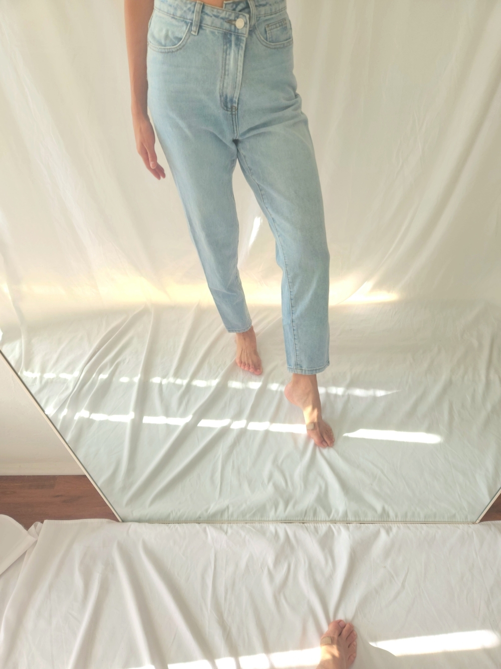 ASOS Light Blue High-Rise Cropped Jeans